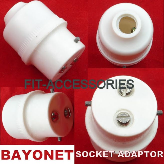 B22 Light Adaptor Plug Lamp Socket Extension BC Bulb Holder