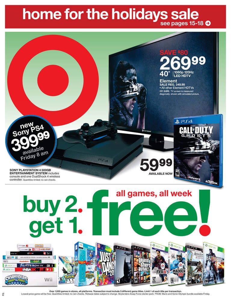 Target: Buy any 2 games, get 1 free (Nov 10-16)