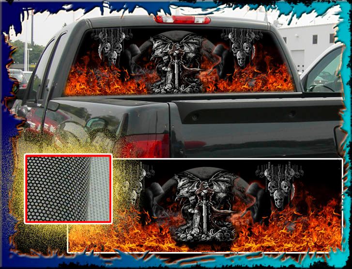 Grim Reaper Skull Truck Rear Window Graphic Your Symbol Available Ebay 5210