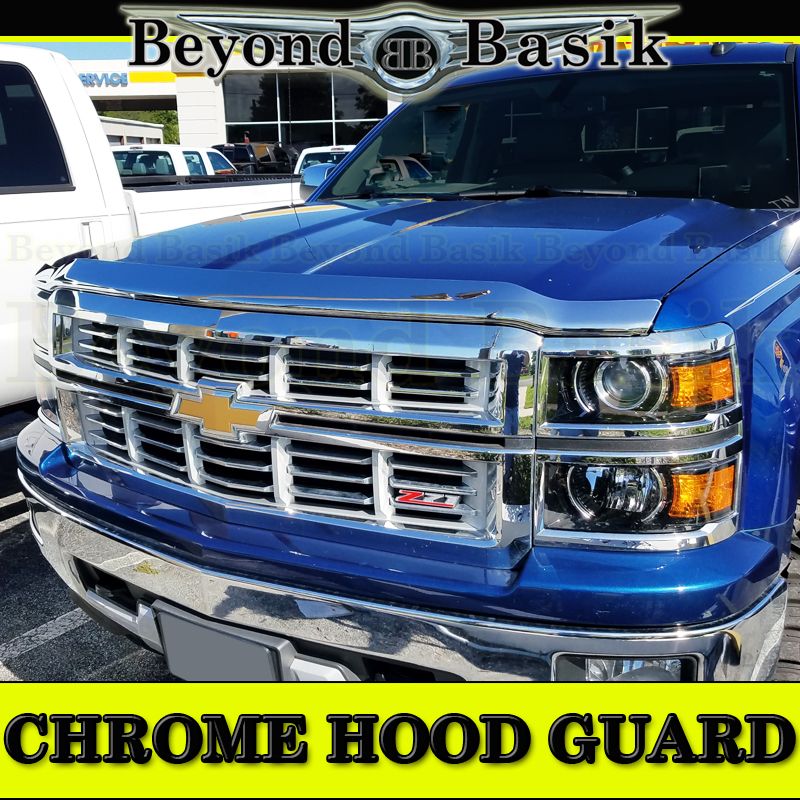20142015 Chevy Silverado Chrome Bug Shield Deflector Hood Guard