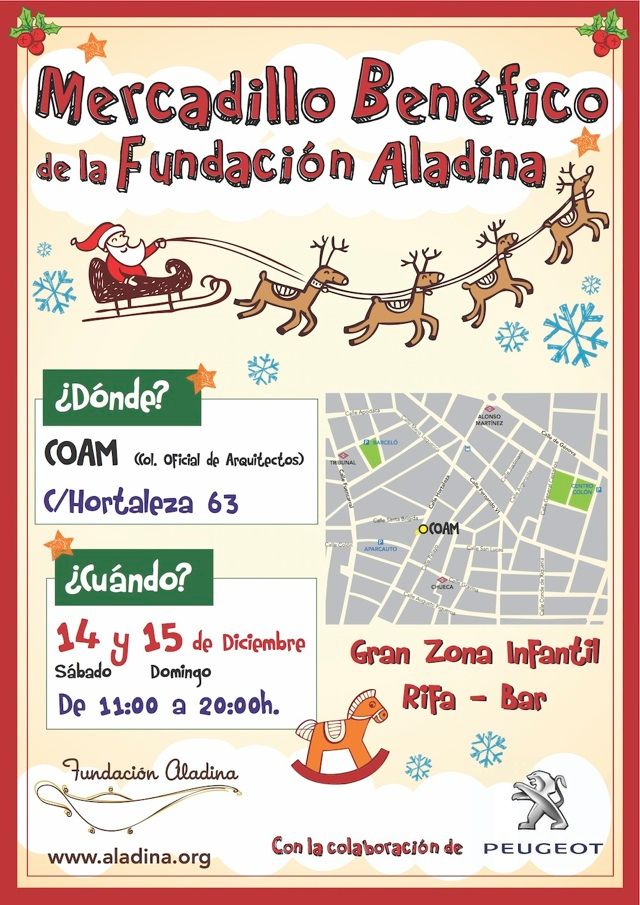 Fundacion Aladina, Mercadillo Benéfico Navidad, COAM, Madrid, 