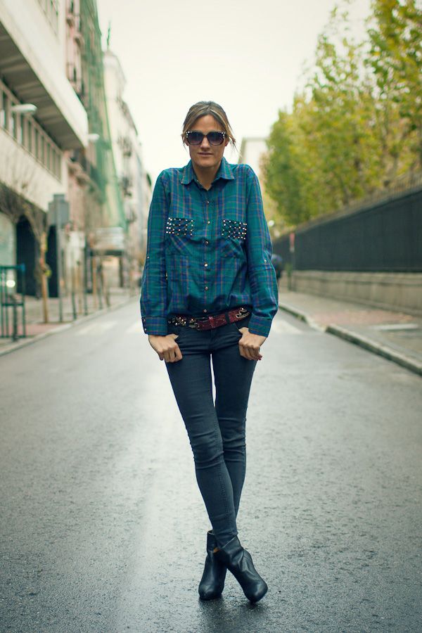 Photobucket camisa cuadros zara, tachuelas, gafas brillantes zara, isabel marant