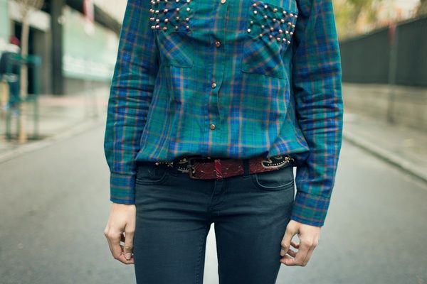 Photobucket camisa cuadros zara, tachuelas, gafas brillantes zara, isabel marant