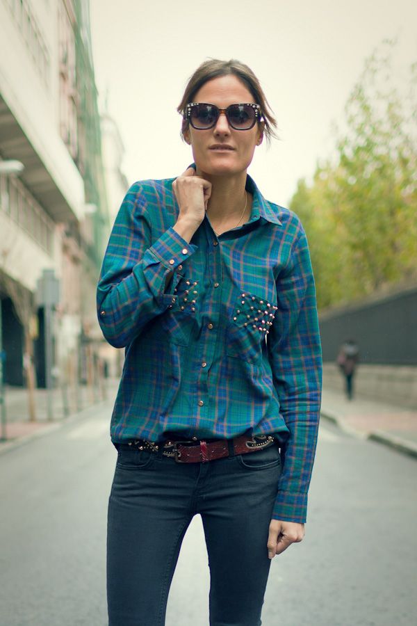 Photobucket camisa cuadros zara, tachuelas, gafas brillantes zara, isabel marant