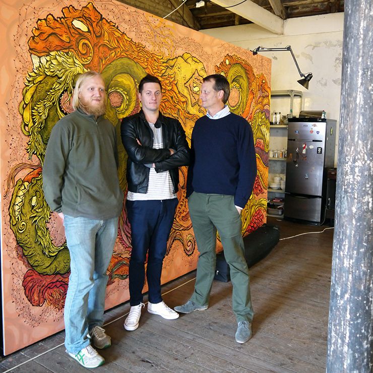 Christo, Chris and Mark in the Am I Collective studio
