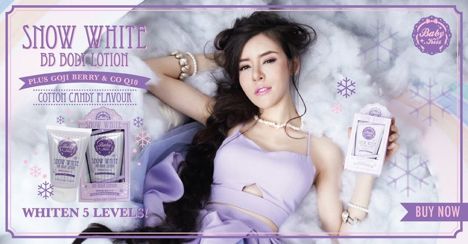 BABY KISS SNOW WHITE BB CREAM - BODY LOTION SPF 30+GOJI BERRY