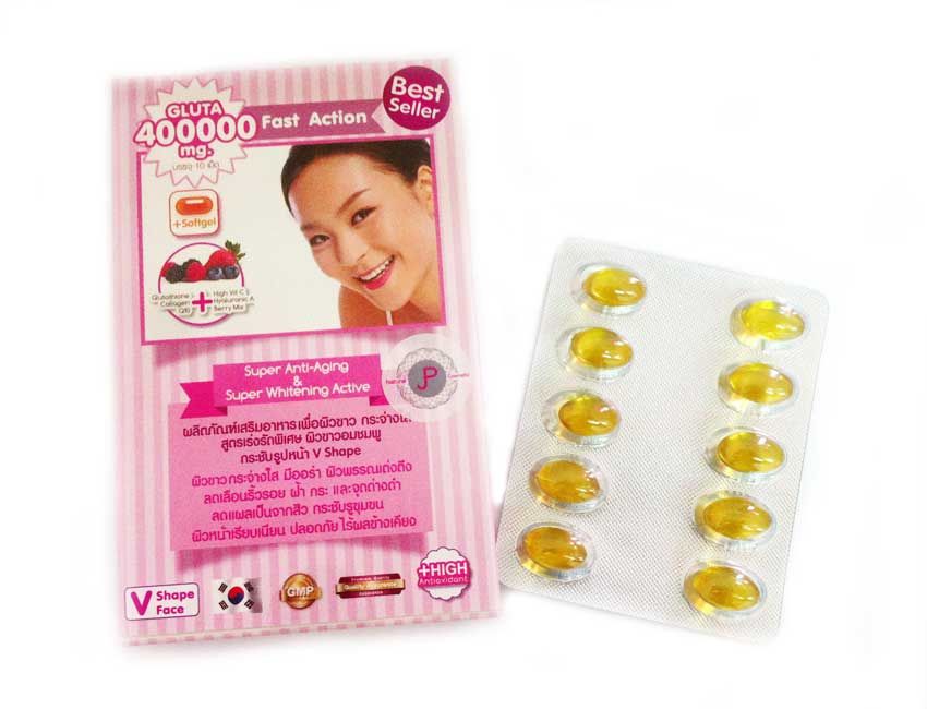  Gluta 400000 Soft Gel BERRY MIX FIBER GLUTATHIONE+VIT C WHITENING SKIN
