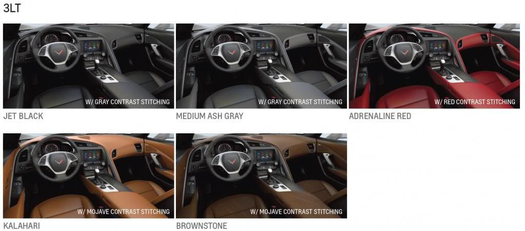 c7 pics of all interior color options corvetteforum chevrolet