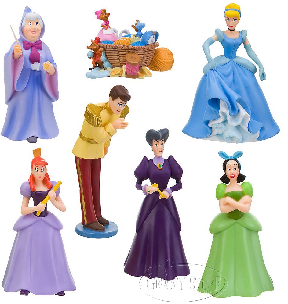 Disney Princess Cinderella Prince Charming Stepmother Mice Figurine 