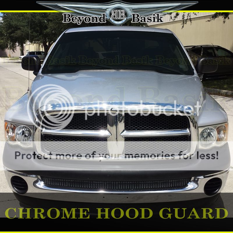 02-05 Ram 1500,03-05 2500/3500 Chrome Bug Shield Deflector Hood Guard ...