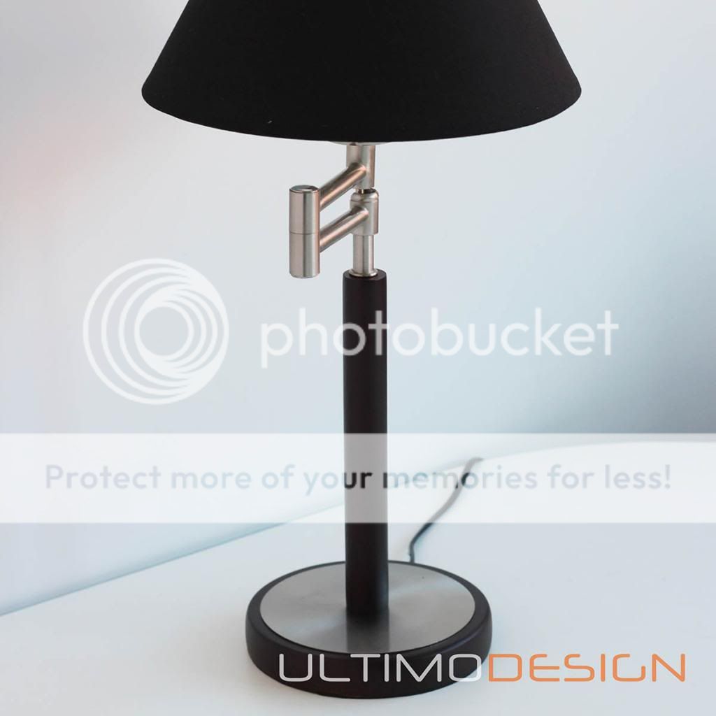 Classic Bedside Table or Desk Lamp Black Shade Side Hall Bankers Designer Light